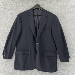 CANALI 1934 Traveler Water Resistant Blazer Jacket‎ Coat Wool Black ITALY 44